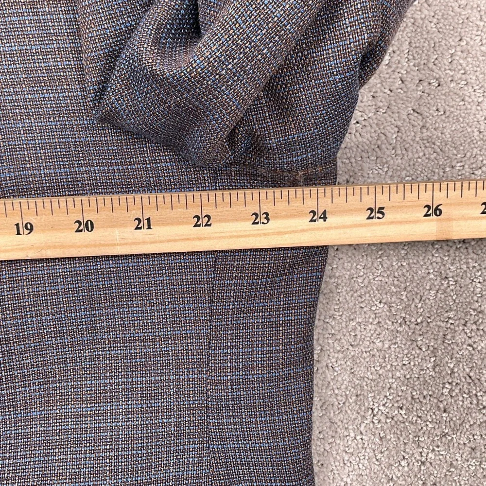 TailoRed Tessilstrona Blazer Men 48 Blue Tan Italian Wool Stretch Sport Coat‎